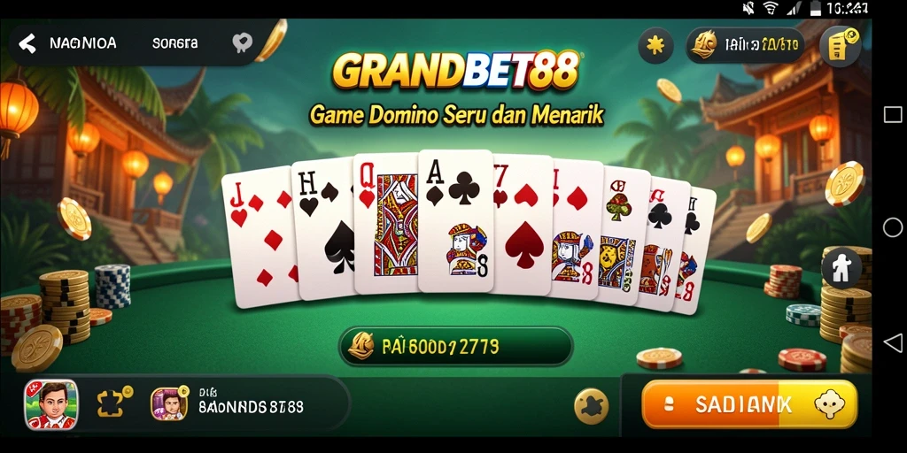 Tampilan gameplay seru di GRANDBET88 saat bermain Domino.