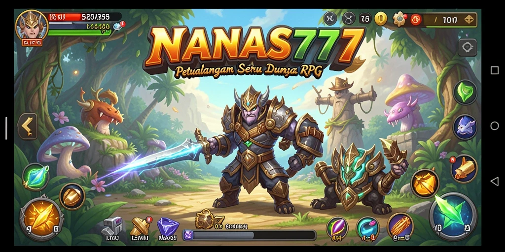 Tampilan gameplay NANAS777 menampilkan pertarungan seru dengan karakter yang beragam.