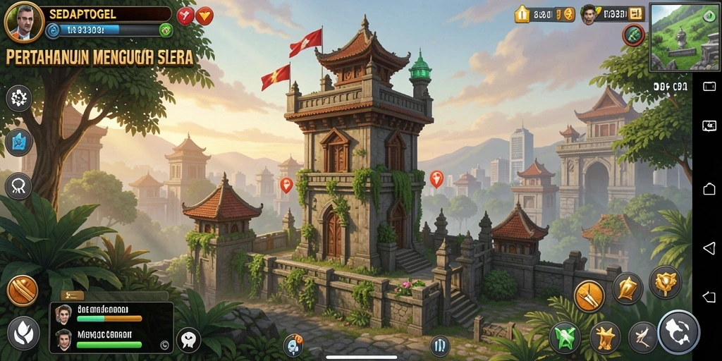 Gameplay SEDAPTOGEL yang seru dalam pertahanan menara.